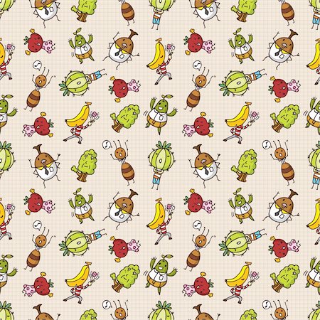 slug - cute cartoon seamless pattern,vector illustration Stock Photo - Budget Royalty-Free & Subscription, Code: 400-04273343