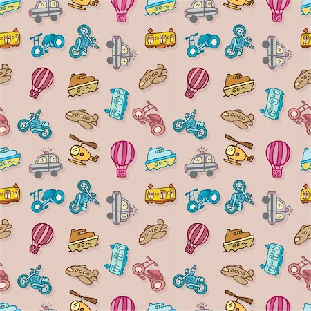 seamless transport pattern,vector illustration Stock Photo - Budget Royalty-Free & Subscription, Code: 400-04273381