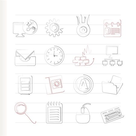 Computer, mobile phone and Internet icons -  Vector Icon Set Stock Photo - Budget Royalty-Free & Subscription, Code: 400-04273440