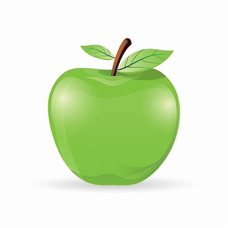 illustration of natural apple on white background Foto de stock - Super Valor sin royalties y Suscripción, Código: 400-04273489