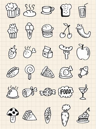 donut icon'' - doodle food drink,hand draw Stock Photo - Budget Royalty-Free & Subscription, Code: 400-04273481