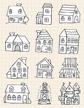 cute house draw Stock Photo - Budget Royalty-Free & Subscription, Code: 400-04273493