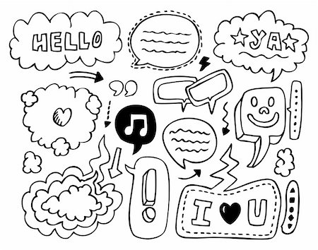 dialogue box cartoon - doodle speech element Stock Photo - Budget Royalty-Free & Subscription, Code: 400-04273503