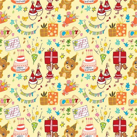 simsearch:400-04273637,k - cute birthday seamless pattern Fotografie stock - Microstock e Abbonamento, Codice: 400-04273520