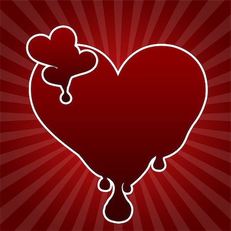 Concept of unhappy love, heart with blood drops Stockbilder - Microstock & Abonnement, Bildnummer: 400-04273580