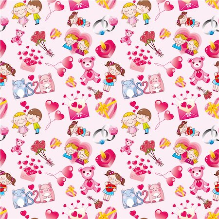 simsearch:400-08347146,k - seamless Valentine's Day pattern Stock Photo - Budget Royalty-Free & Subscription, Code: 400-04273605