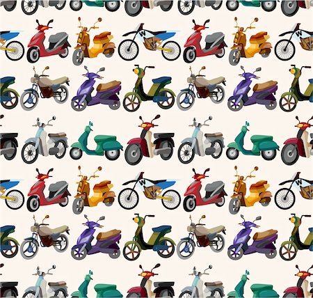 seamless motorcycles pattern Stock Photo - Budget Royalty-Free & Subscription, Code: 400-04273616
