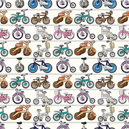 seamless bicycle pattern Stock Photo - Budget Royalty-Free & Subscription, Code: 400-04273621