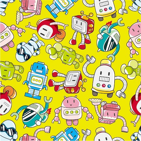 simsearch:400-04273714,k - seamless robot pattern Stock Photo - Budget Royalty-Free & Subscription, Code: 400-04273623