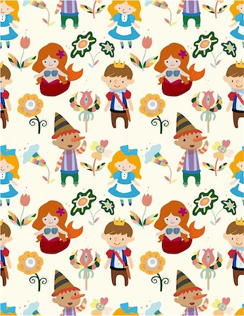 fairytale costumes for girls - seamless story people pattern Stock Photo - Budget Royalty-Free & Subscription, Code: 400-04273632