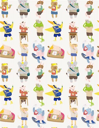 simsearch:400-07038979,k - seamless animal student pattern Stockbilder - Microstock & Abonnement, Bildnummer: 400-04273656