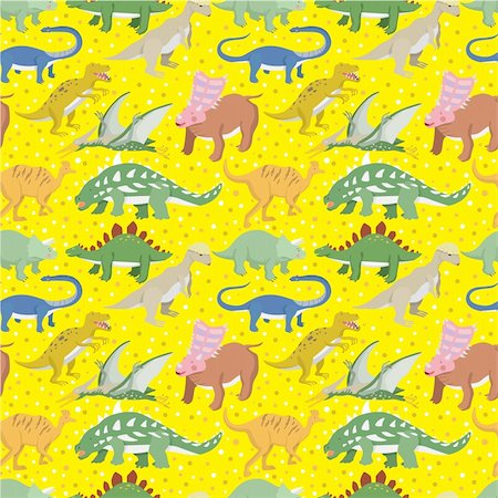 dinosaur cartoon background - seamless Dinosaur pattern Stock Photo - Budget Royalty-Free & Subscription, Code: 400-04273659