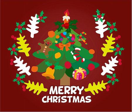 ribbon for christmas cartoon - cute christmas card Stock Photo - Budget Royalty-Free & Subscription, Code: 400-04273744