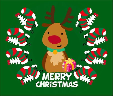 ribbon for christmas cartoon - cute christmas card Stock Photo - Budget Royalty-Free & Subscription, Code: 400-04273746