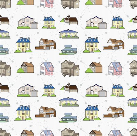 seamless house pattern Photographie de stock - Aubaine LD & Abonnement, Code: 400-04273751