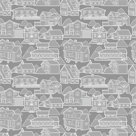 seamless house pattern Stock Photo - Budget Royalty-Free & Subscription, Code: 400-04273752