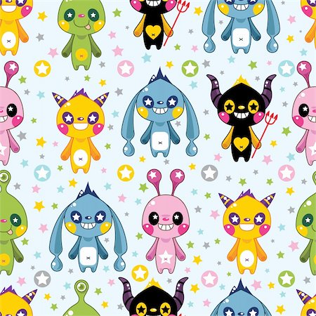 simsearch:400-04307051,k - seamless monster pattern Stock Photo - Budget Royalty-Free & Subscription, Code: 400-04273769