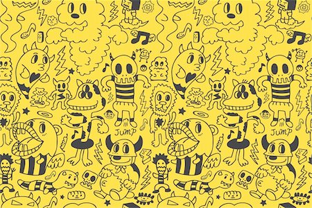 seamless monster pattern Stock Photo - Budget Royalty-Free & Subscription, Code: 400-04273770