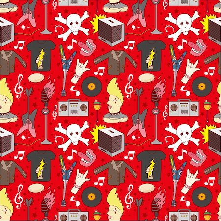 seamless rock music pattern Stock Photo - Budget Royalty-Free & Subscription, Code: 400-04273799