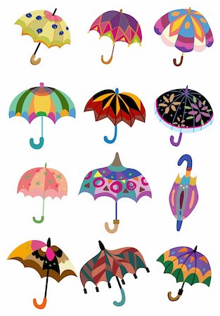 cartoon Umbrellas icon Stock Photo - Budget Royalty-Free & Subscription, Code: 400-04273808