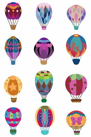 fantasy sports - cartoon hot air balloon icon Stock Photo - Budget Royalty-Free & Subscription, Code: 400-04273816