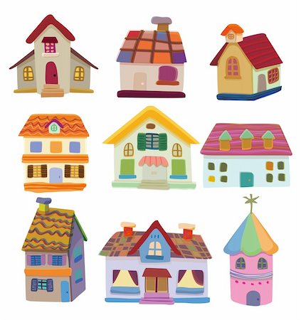 family shelter - cartoon house icon Stock Photo - Budget Royalty-Free & Subscription, Code: 400-04273812