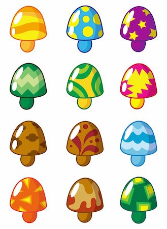 simsearch:400-04337051,k - cartoon Mushrooms icon Foto de stock - Royalty-Free Super Valor e Assinatura, Número: 400-04273845