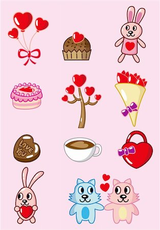 cartoon Valentine icon Stock Photo - Budget Royalty-Free & Subscription, Code: 400-04273846