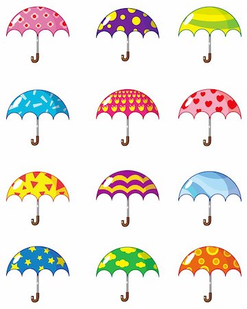 cartoon Umbrellas icon Stock Photo - Budget Royalty-Free & Subscription, Code: 400-04273840