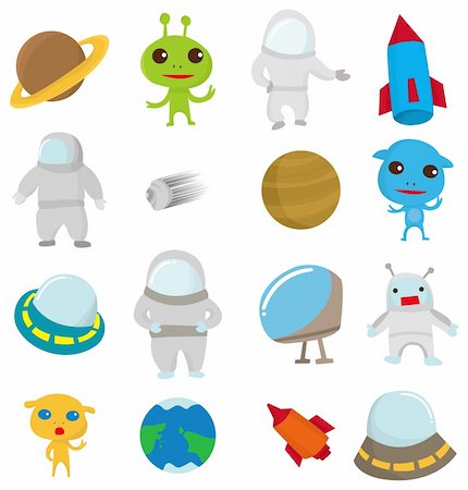 science station - cartoon Outer space icon Stock Photo - Budget Royalty-Free & Subscription, Code: 400-04273874