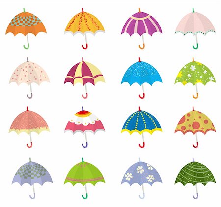 cartoon Umbrellas icon Stock Photo - Budget Royalty-Free & Subscription, Code: 400-04273877