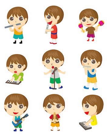 recorder vector - cartoon music poeple Stock Photo - Budget Royalty-Free & Subscription, Code: 400-04273872