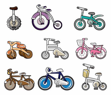 simsearch:400-04312860,k - cartoon bicycle Photographie de stock - Aubaine LD & Abonnement, Code: 400-04273907