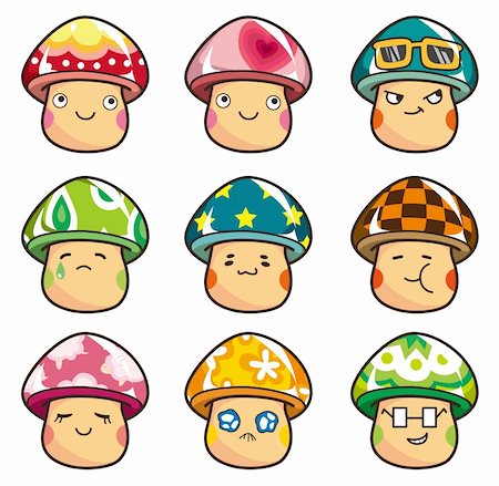 shiitake mushroom - cartoon Mushrooms icon Stock Photo - Budget Royalty-Free & Subscription, Code: 400-04273914
