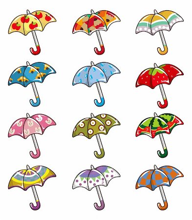 cartoon Umbrellas icon Stock Photo - Budget Royalty-Free & Subscription, Code: 400-04273913