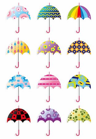 cartoon Umbrellas icon Stock Photo - Budget Royalty-Free & Subscription, Code: 400-04273968