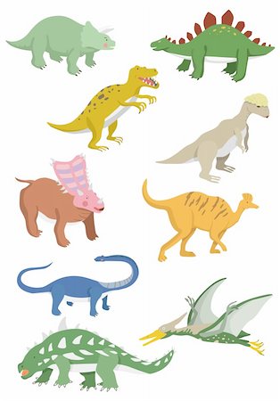 dinosaur cartoon background - cartoon dinosaurs icon Stock Photo - Budget Royalty-Free & Subscription, Code: 400-04273973