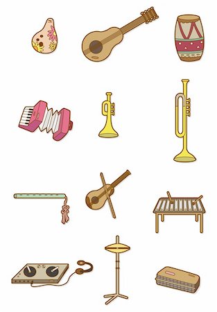 simsearch:400-08933960,k - cartoon Musical instrument icon Photographie de stock - Aubaine LD & Abonnement, Code: 400-04273993