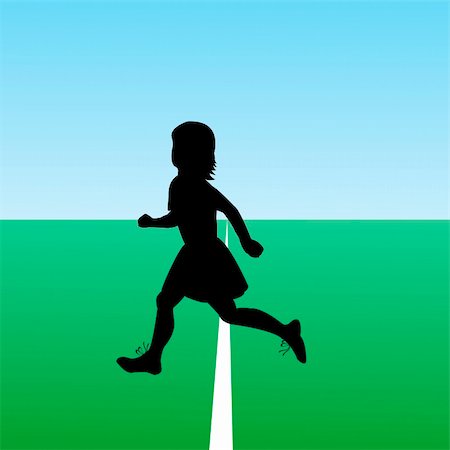 Hand drawn child silhouette running. New start concept. Stock Photo - Budget Royalty-Free & Subscription, Code: 400-04284153