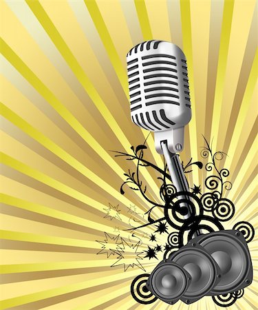 ruslan5838 (artist) - Illustration of microphone on an abstract background Stockbilder - Microstock & Abonnement, Bildnummer: 400-04284173