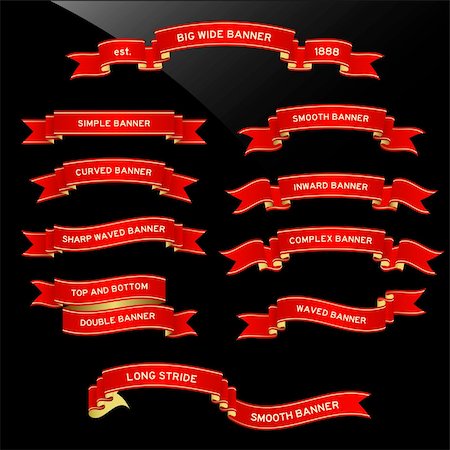 A set of red unique banner design. Stock Photo - Budget Royalty-Free & Subscription, Code: 400-04284228