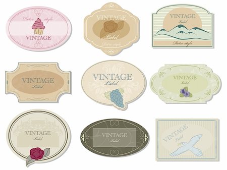flower border design of rose - Vector vintage label set Stock Photo - Budget Royalty-Free & Subscription, Code: 400-04284313