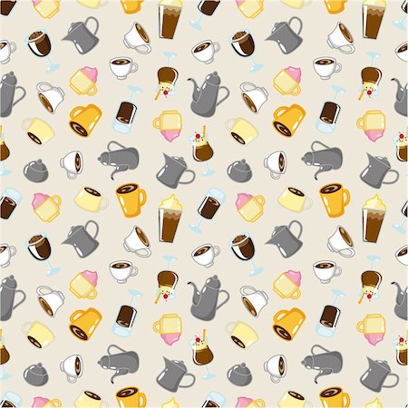 seamless coffee pattern Stock Photo - Budget Royalty-Free & Subscription, Code: 400-04284378