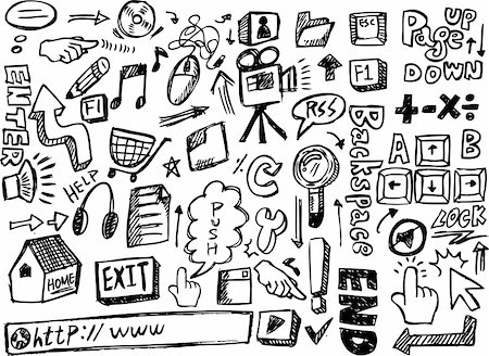 doodle art lettering - hand draw web icon,vector Stock Photo - Budget Royalty-Free & Subscription, Code: 400-04284427