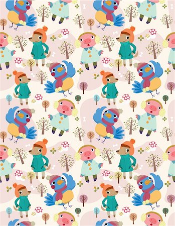 simsearch:400-04403036,k - seamless animal pattern Fotografie stock - Microstock e Abbonamento, Codice: 400-04284446