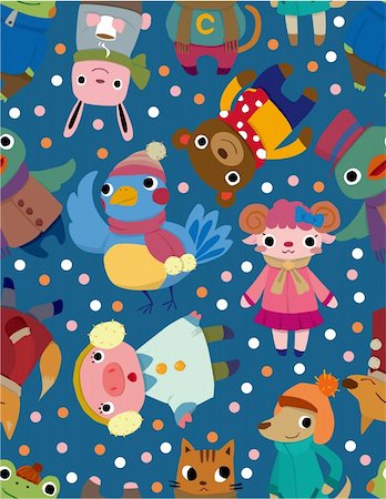 draw the winter season for kids - seamless pattern Stock Photo - Budget Royalty-Free & Subscription, Code: 400-04284447