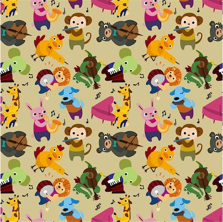 simsearch:400-06171699,k - seamless animal music pattern Stock Photo - Budget Royalty-Free & Subscription, Code: 400-04284453