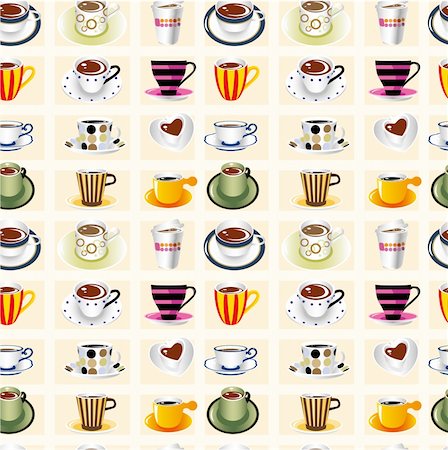 seamless coffee pattern Stock Photo - Budget Royalty-Free & Subscription, Code: 400-04284468