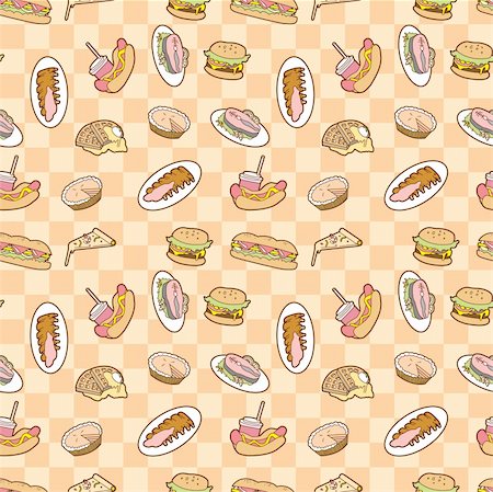 eat pizza fun - seamless food pattern Photographie de stock - Aubaine LD & Abonnement, Code: 400-04284505