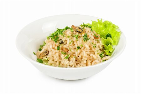 simsearch:400-08917245,k - risotto with seafood isolated on a white Photographie de stock - Aubaine LD & Abonnement, Code: 400-04284662